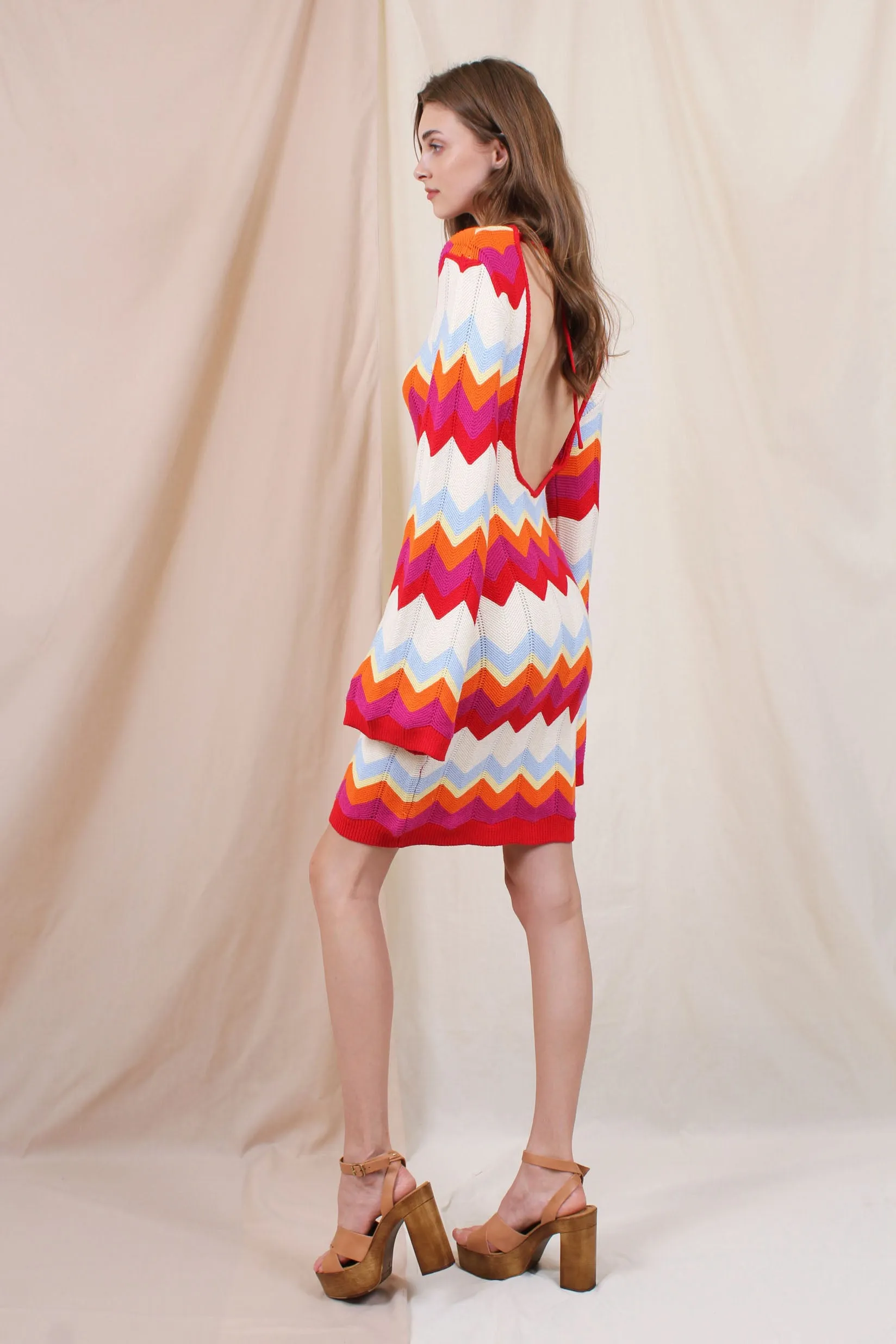 CHEVRON STRIPED SWEATER KNIT MINI DRESS sold by Lord & Taylor product image thumbnail 5