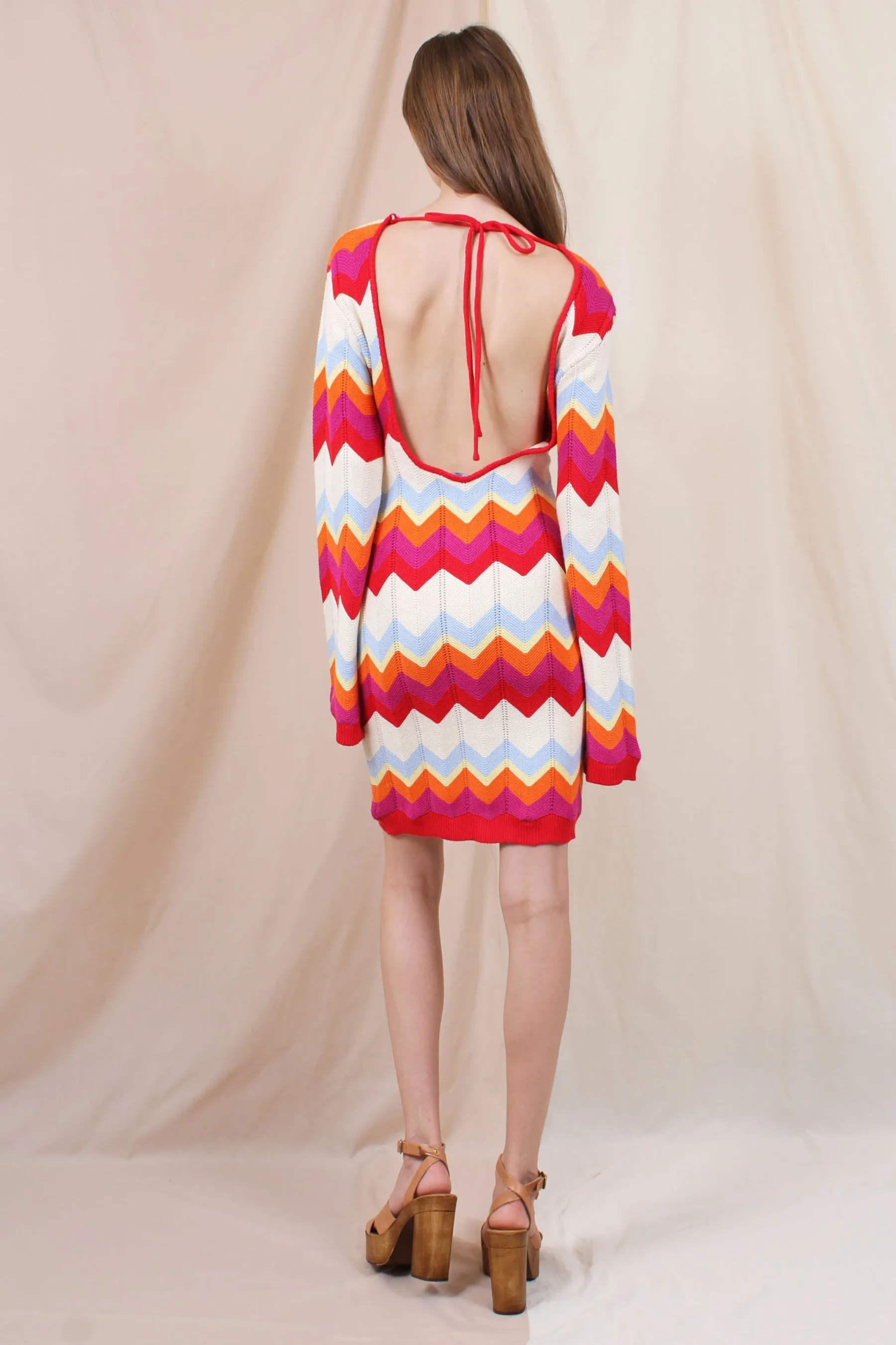 CHEVRON STRIPED SWEATER KNIT MINI DRESS sold by Lord & Taylor product image thumbnail 3