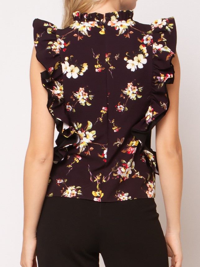 Floral Pring Ruffle Sleeveless Top sold by Lord & Taylor product image thumbnail 3