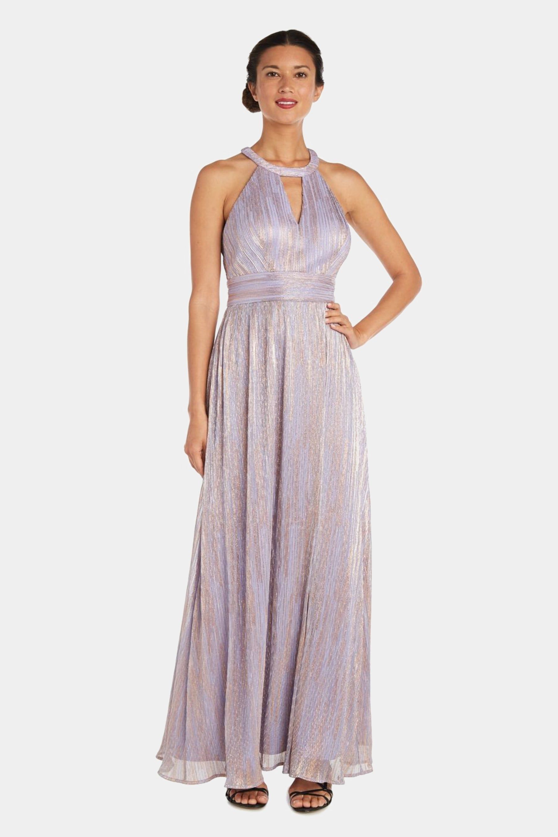 Cut Outs and Open Back Long Shimmer Gown sold by Lord & Taylor