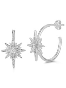 Sterling Silver Starburst Hoop Earring sold by Lord & Taylor