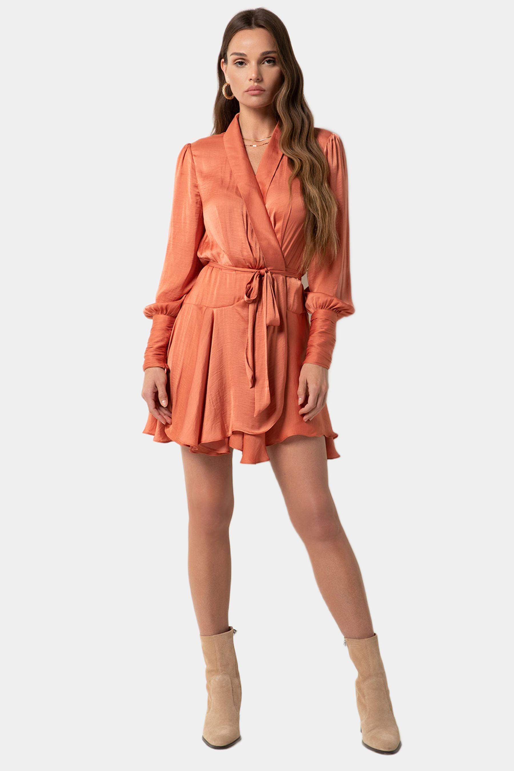 Glenna Long Sleeve Wrap Mini Dress sold by Lord & Taylor