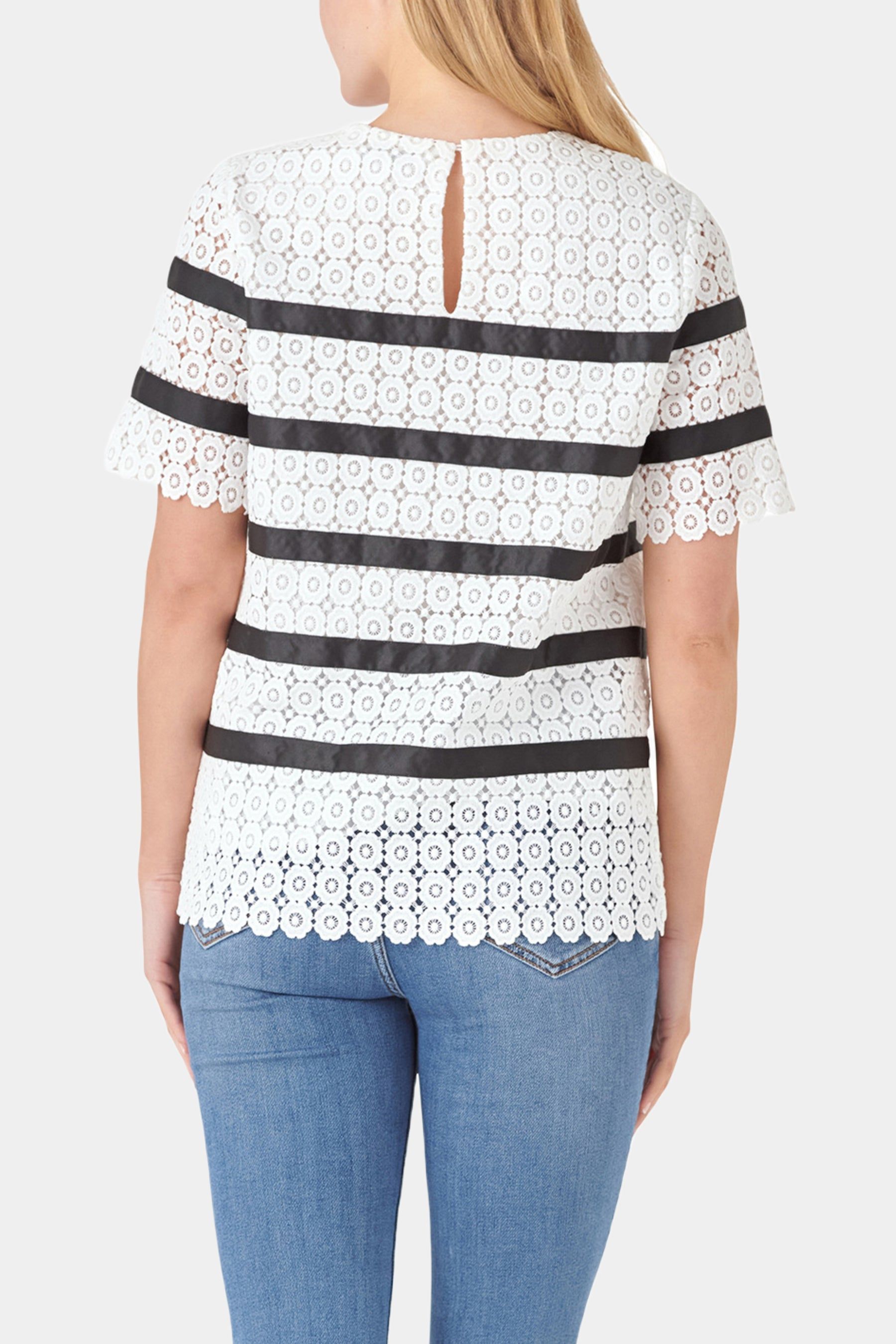 Lace Striped Top sold by Lord & Taylor product image thumbnail 4