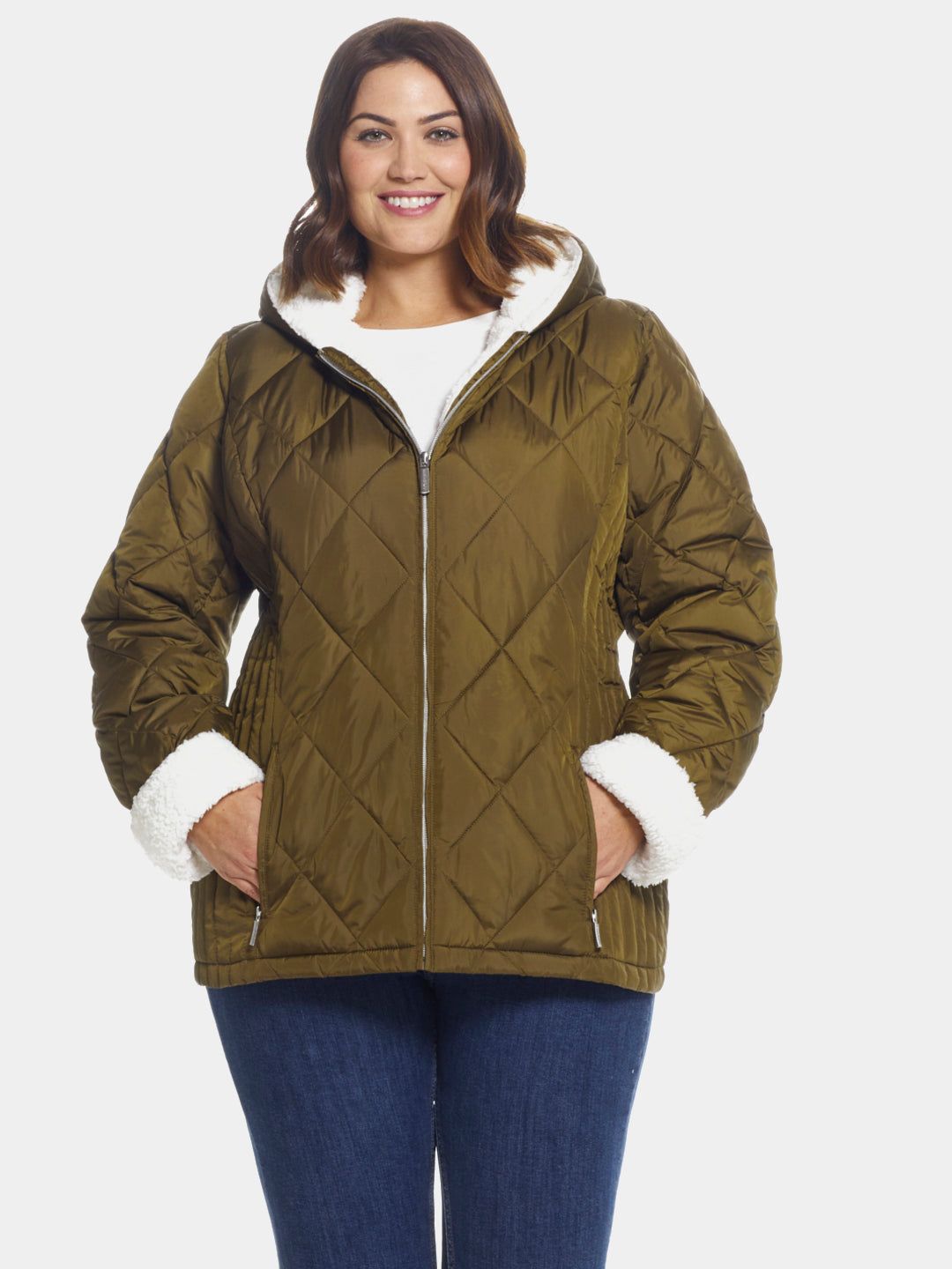 Quilted Puffer Jacket Sherpa Lining sold by Lord & Taylor product image thumbnail 2
