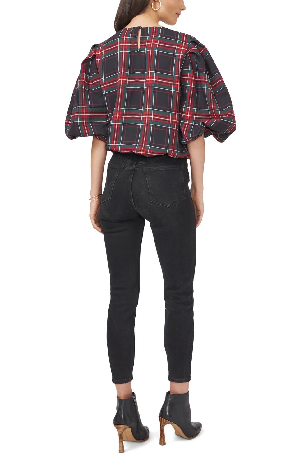 Puff Sleeve Side Tie Plaid Blouse sold by Lord & Taylor product image thumbnail 2