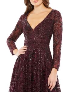 Lace Embellished Long Sleeve Ruffle Hem Dress sold by Lord & Taylor