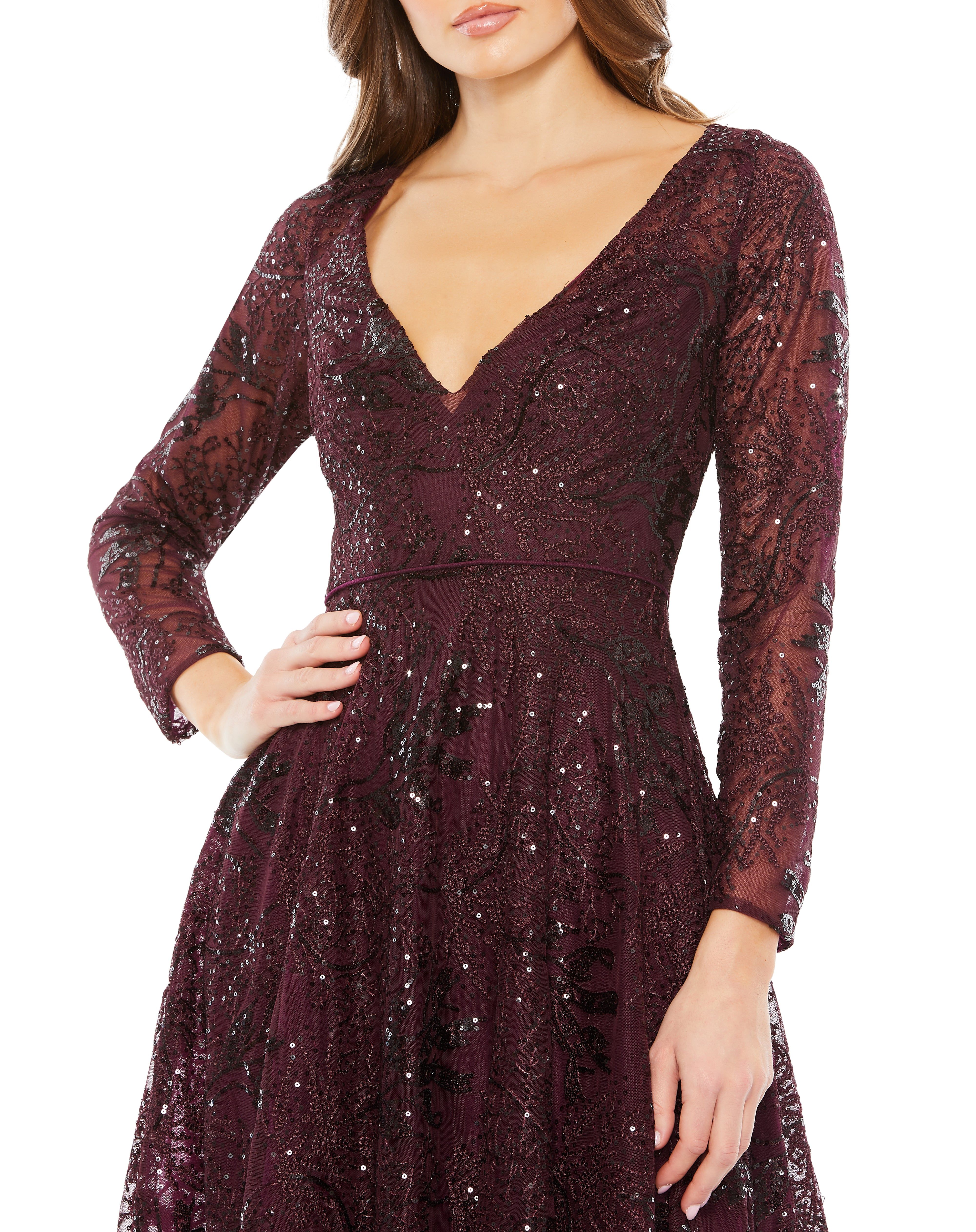 Lace Embellished Long Sleeve Ruffle Hem Dress sold by Lord & Taylor product image thumbnail 4