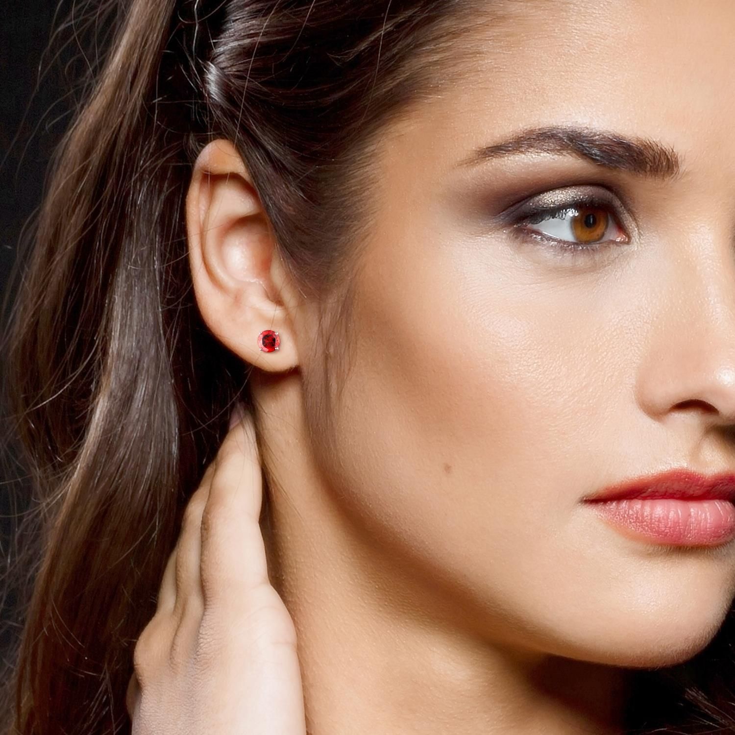 14k White Gold Garnet Earrings sold by Lord & Taylor product image thumbnail 4