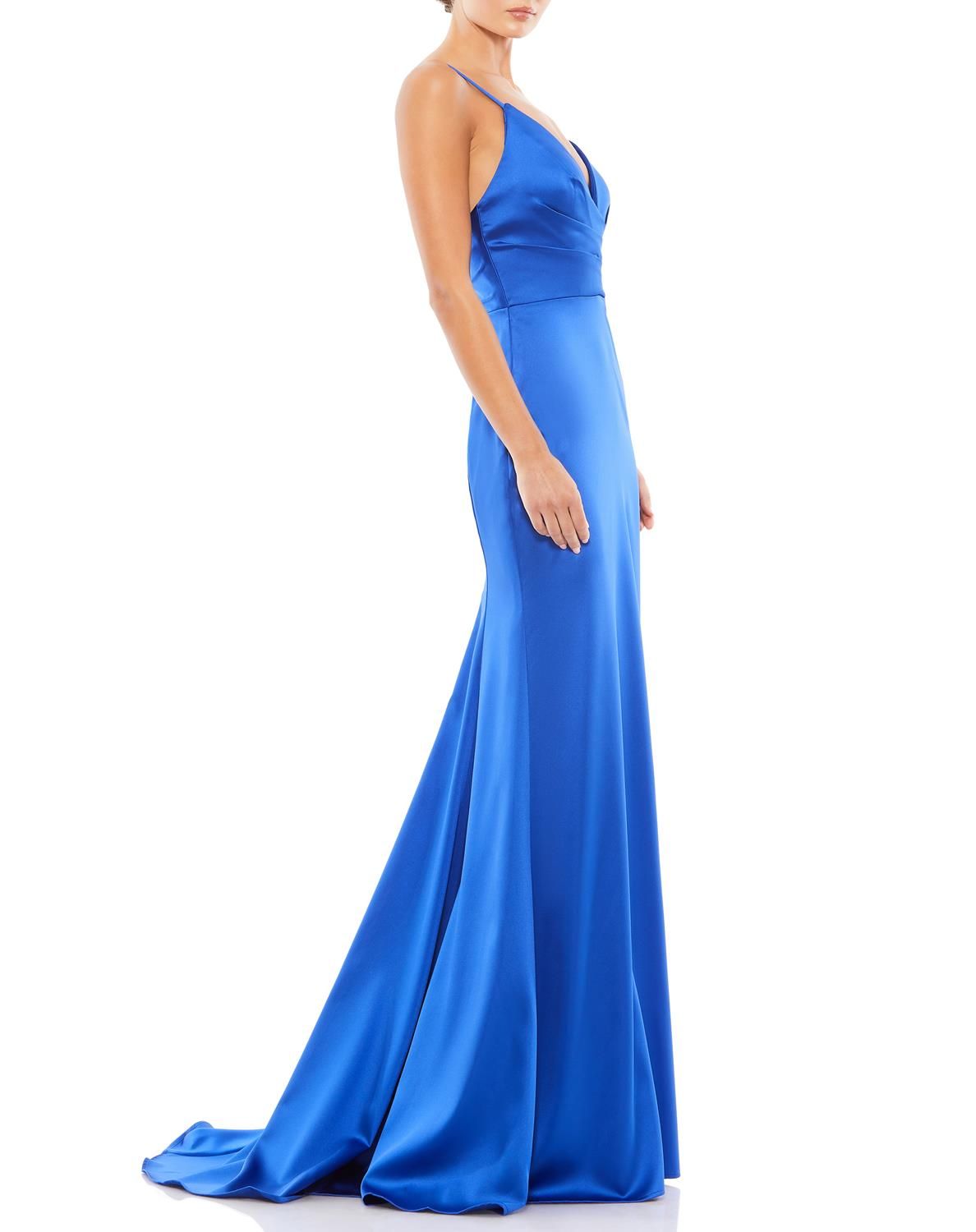 Plunging Faux Wrap Sleeveless Evening Gown sold by Lord & Taylor product image thumbnail 2