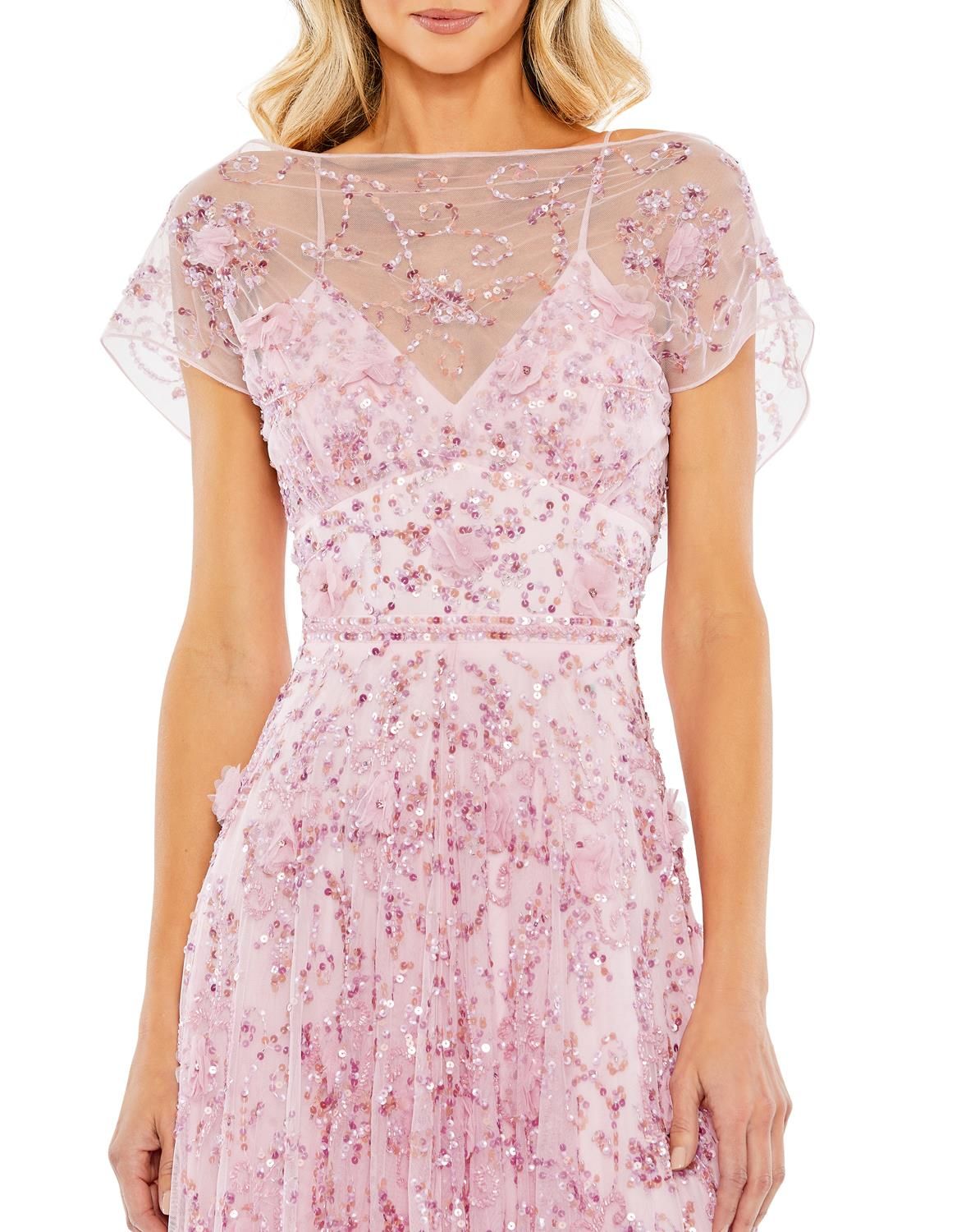 Embellished Illusion Cap Sleeve Gown sold by Lord & Taylor product image thumbnail 7