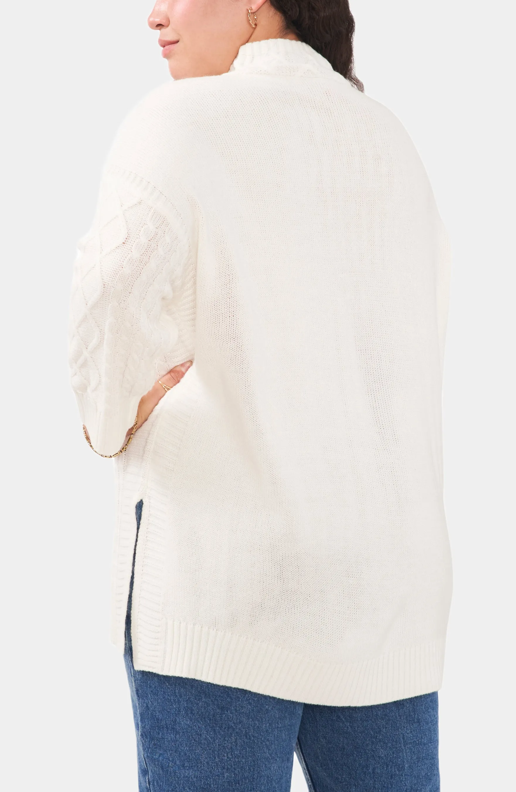 Cable Side Slit Sweater sold by Lord & Taylor product image thumbnail 2