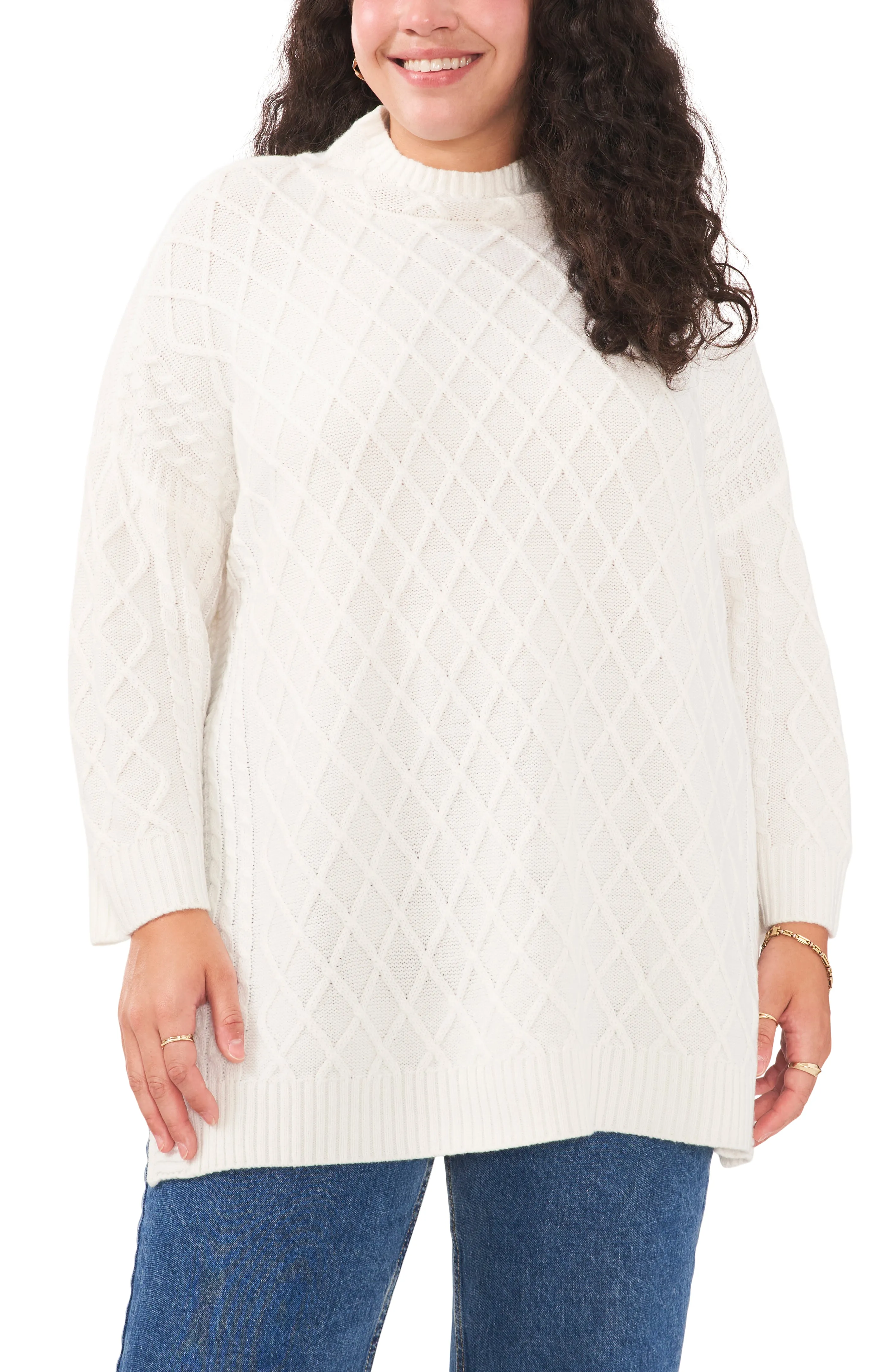 Cable Side Slit Sweater sold by Lord & Taylor product image thumbnail 4