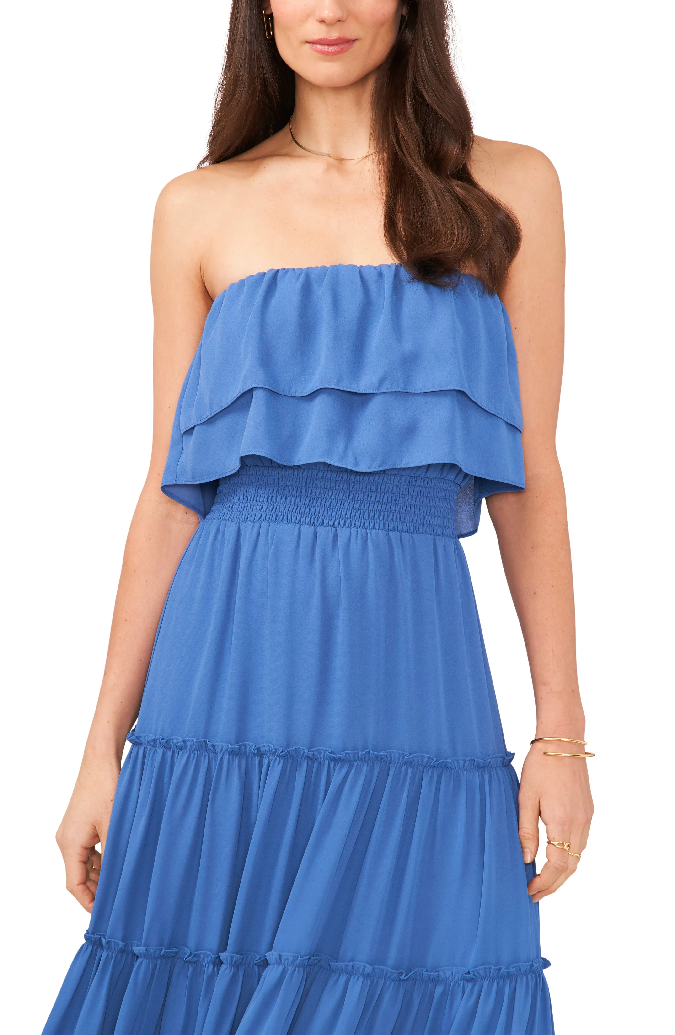 Strapless Ruffle Tiered Off Shoulder Dress sold by Lord & Taylor product image thumbnail 4