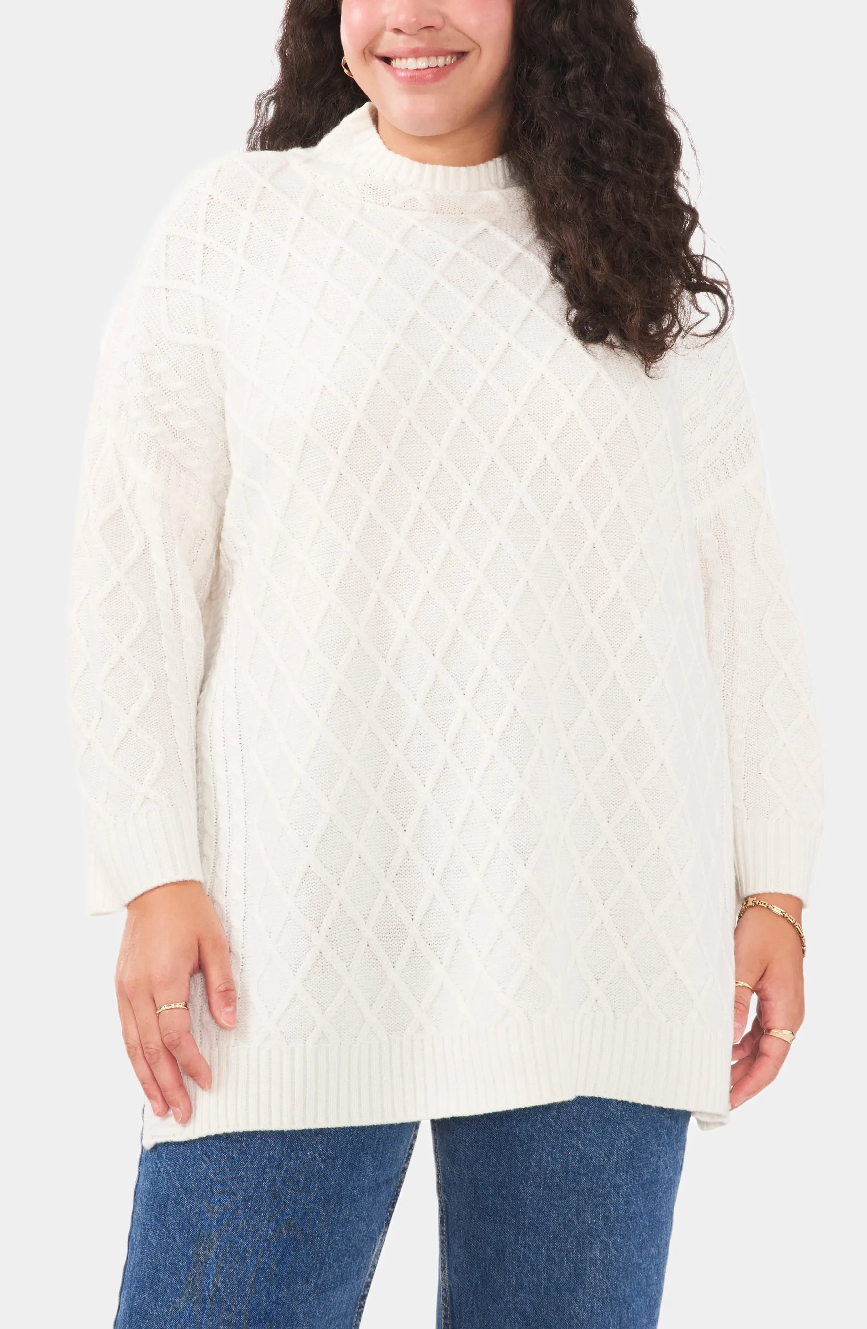 Cable Side Slit Sweater sold by Lord & Taylor