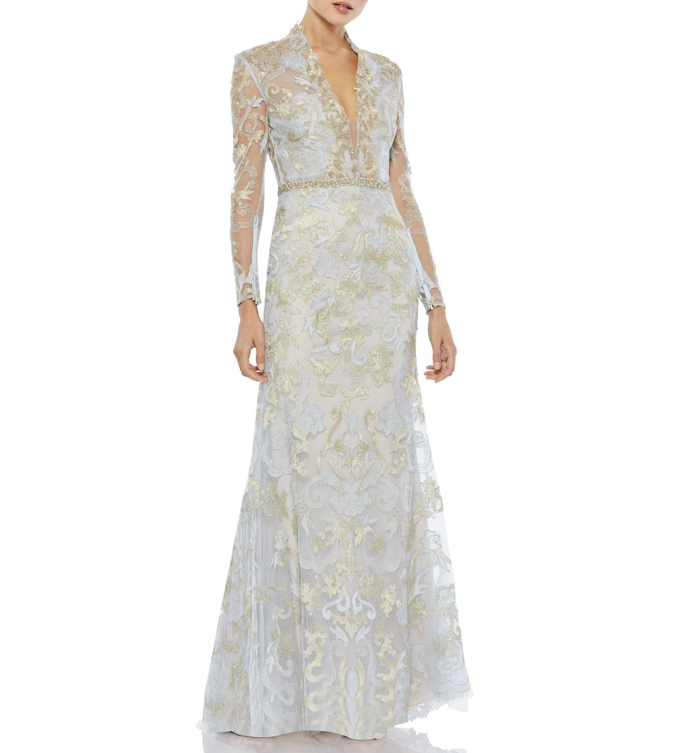 Long Sleeve Trumpet Gown sold by Lord & Taylor product image thumbnail 5