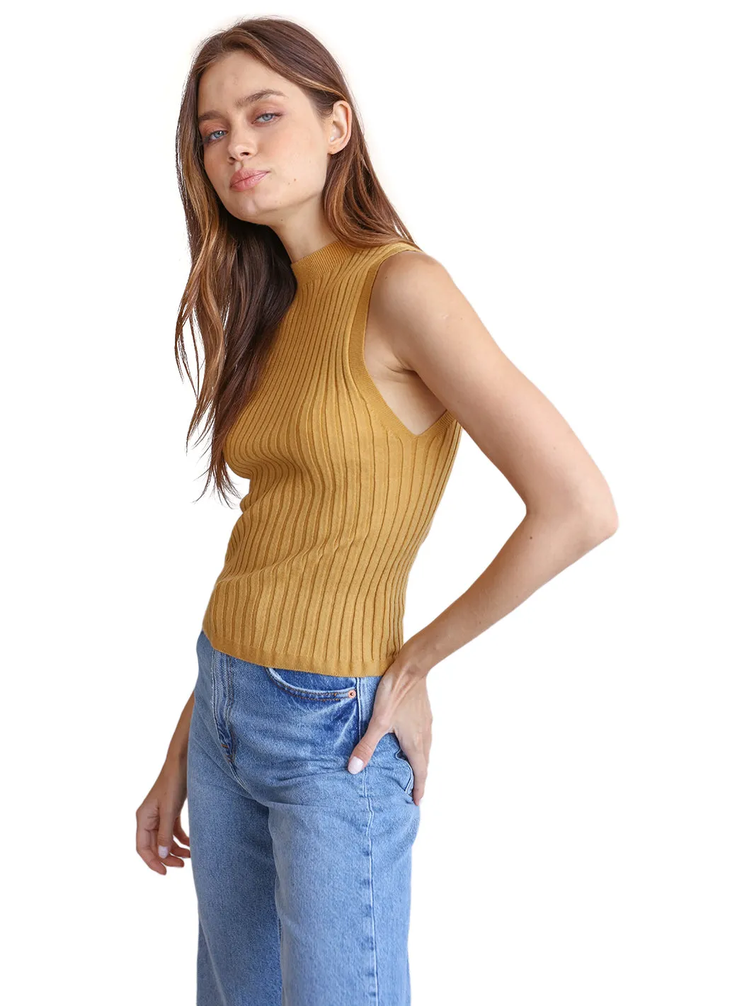 Alina Ecovero Ribbed Tank sold by Lord & Taylor product image thumbnail 3