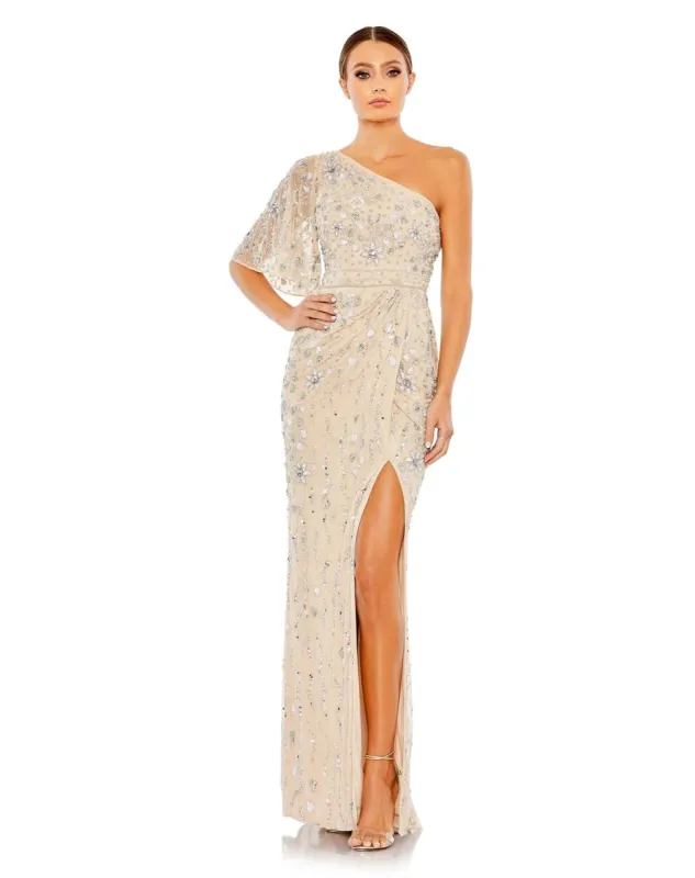 Embellished One Shoulder Draped Gown sold by Lord & Taylor