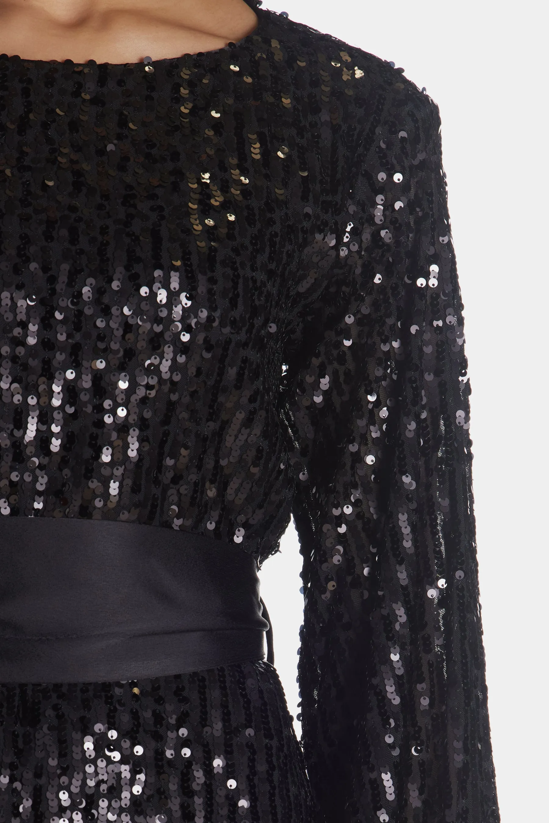 Striped Sequin Tie Waist Shift Dress sold by Lord & Taylor product image thumbnail 3