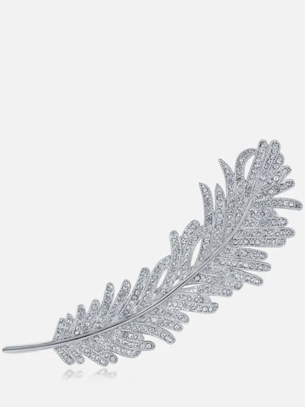 8cttw Round Cubic Zirconia Feather Vintage Brooch sold by Lord & Taylor