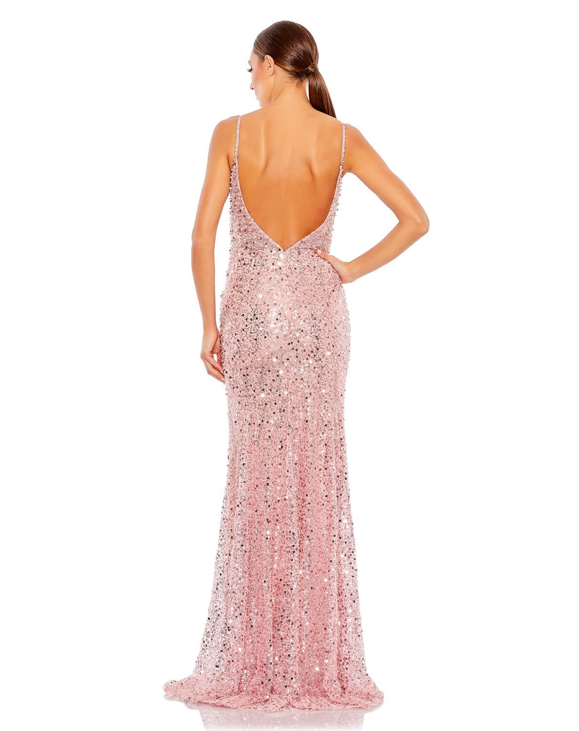 Embellished Plunge Neck Sleeveless Trumpet Gown sold by Lord & Taylor product image thumbnail 2