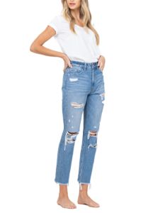 Distressed Raw Hem Mom Jean sold by Lord & Taylor