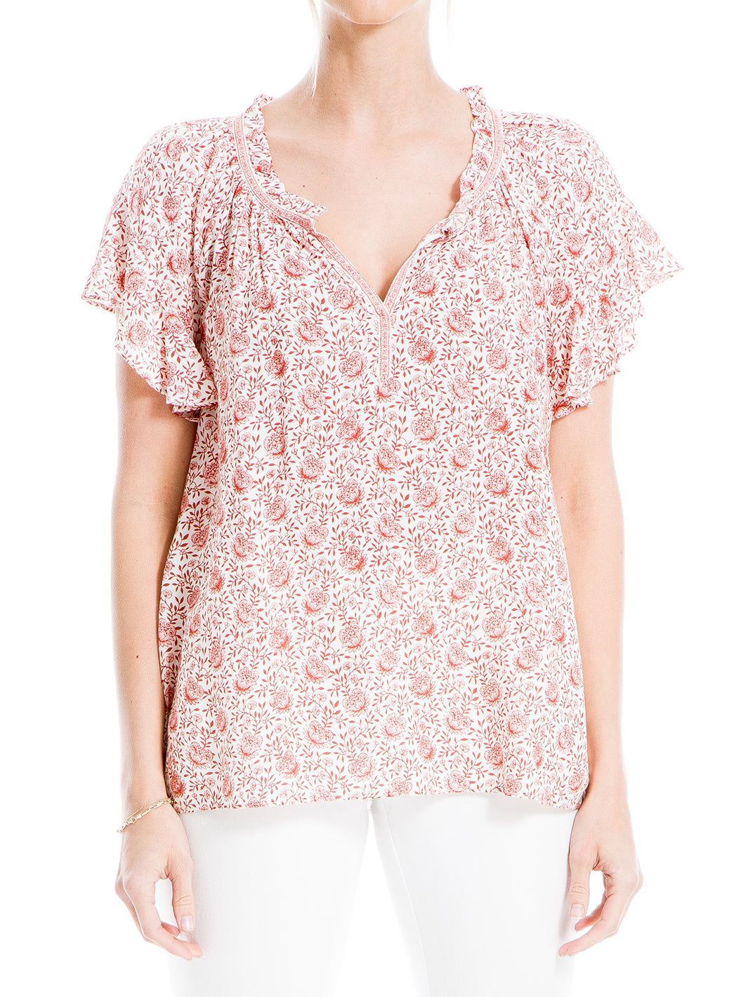Rayon Split Neck Flutter Sleeve Top sold by Lord & Taylor product image thumbnail 12