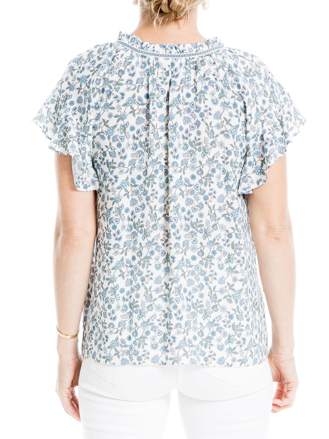 Rayon Split Neck Flutter Sleeve Top sold by Lord & Taylor product image thumbnail 7