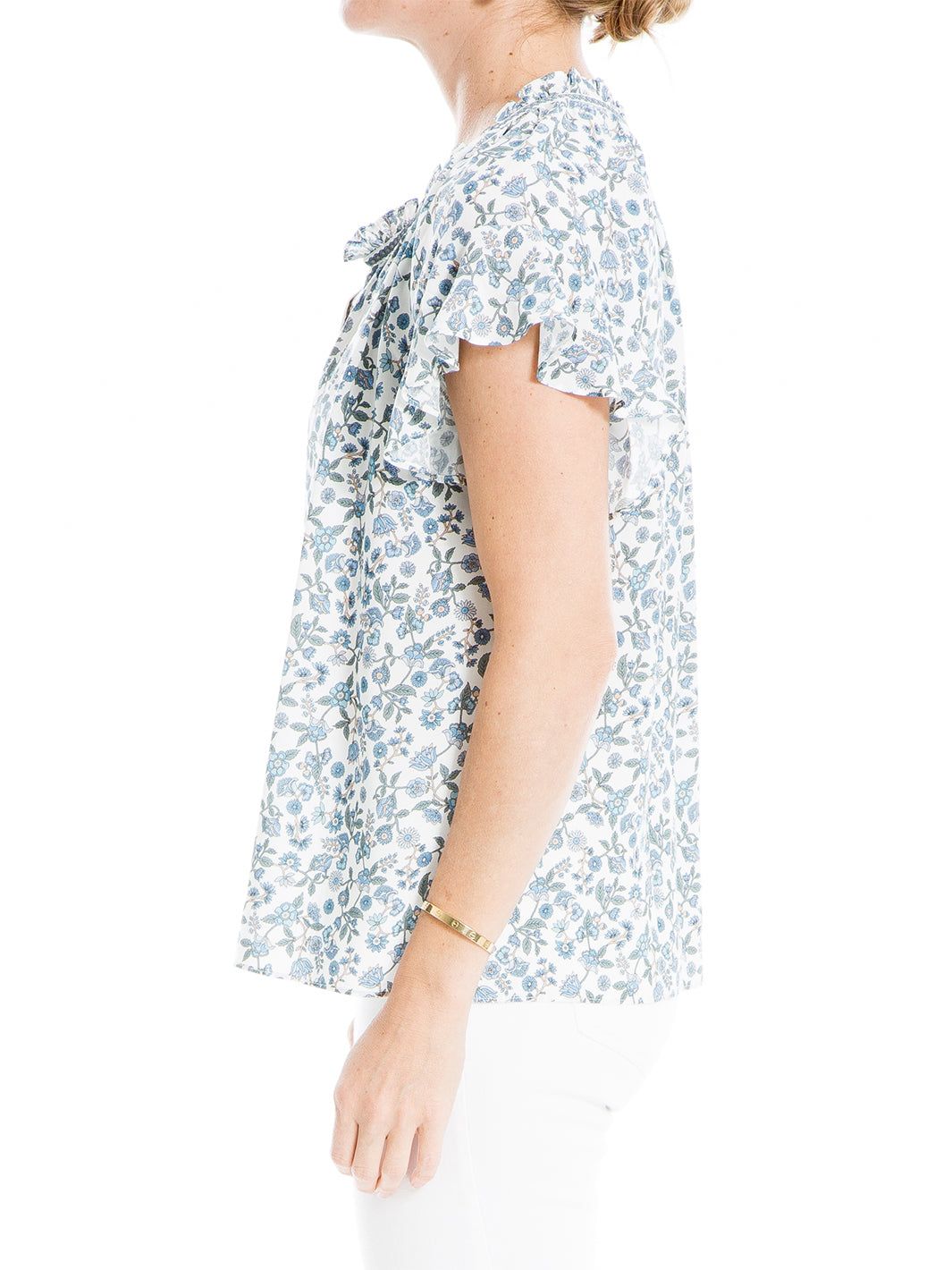 Rayon Split Neck Flutter Sleeve Top sold by Lord & Taylor product image thumbnail 6