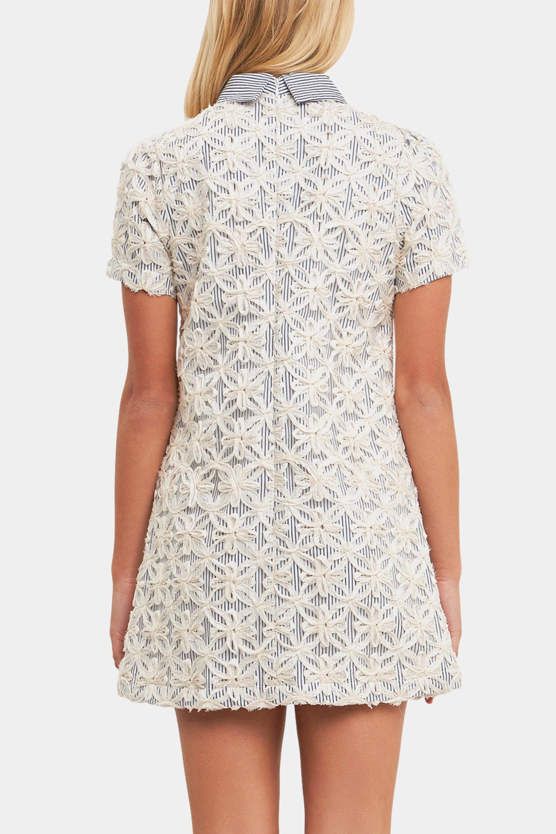 Striped Collar Neck Embroidered Dress sold by Lord & Taylor product image thumbnail 2