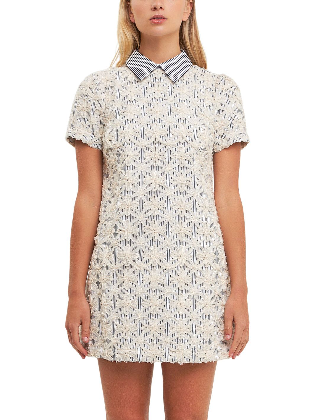 Striped Collar Neck Embroidered Dress sold by Lord & Taylor product image thumbnail 6