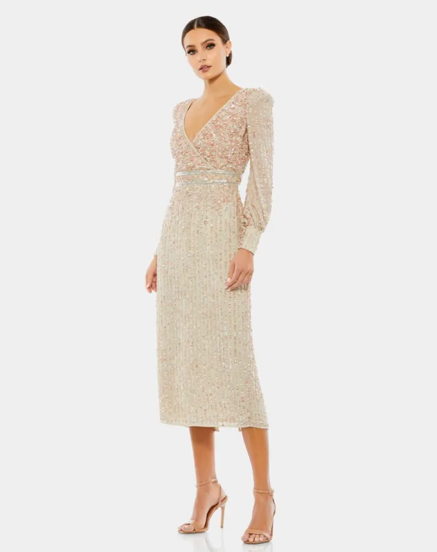 Sequined Bishop Sleeve Dress sold by Lord & Taylor