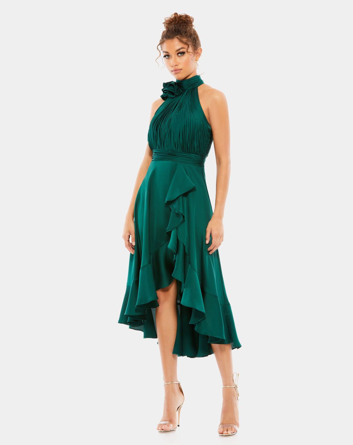 Halter Neck Flower Detail Ruffled Midi Dress sold by Lord & Taylor product image thumbnail 2