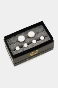 Sterling Silver Classic Formal Mother of Pearl Stud Set sold by Lord & Taylor