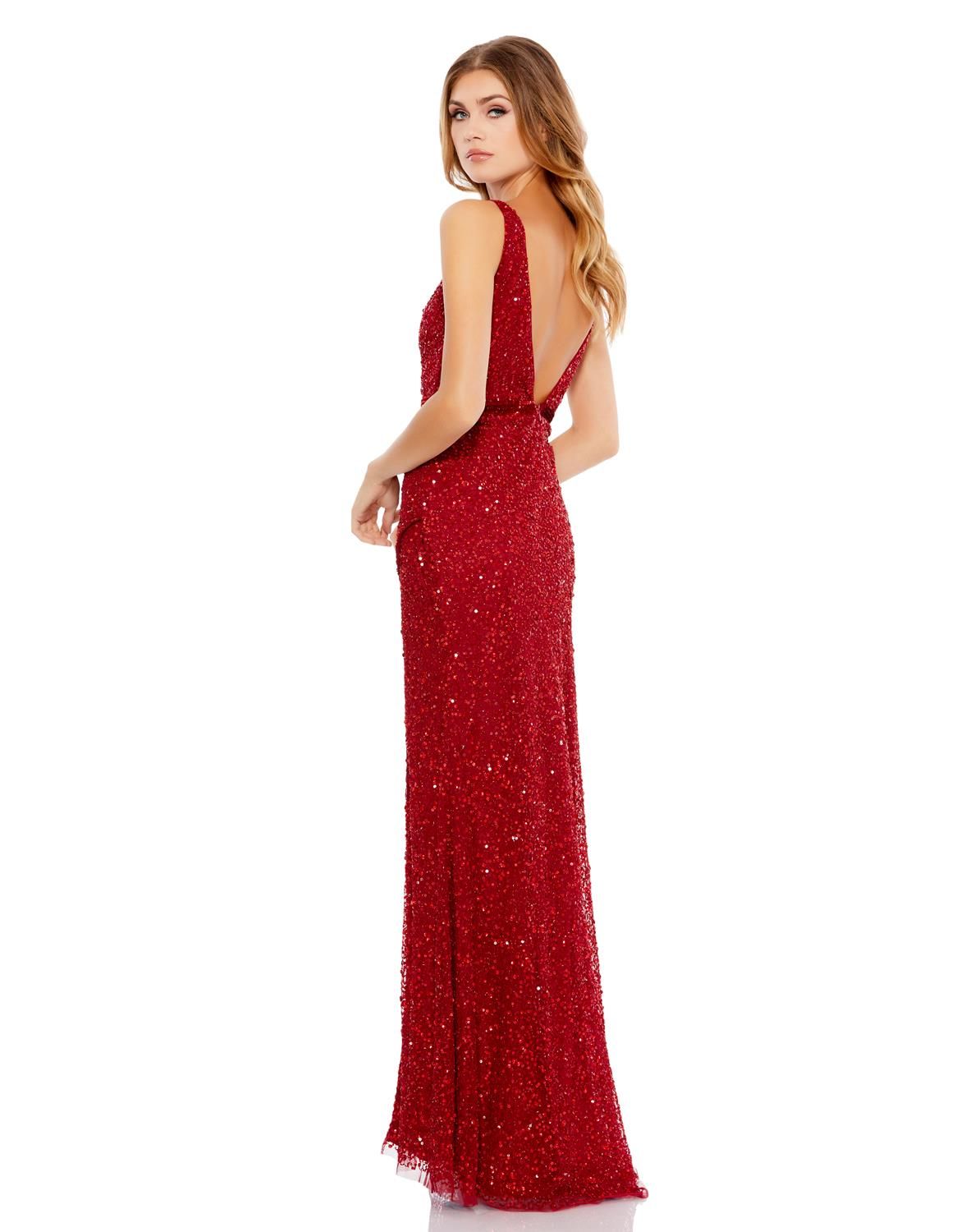 Sequined Sleeveless Wrap Over Gown sold by Lord & Taylor product image thumbnail 2