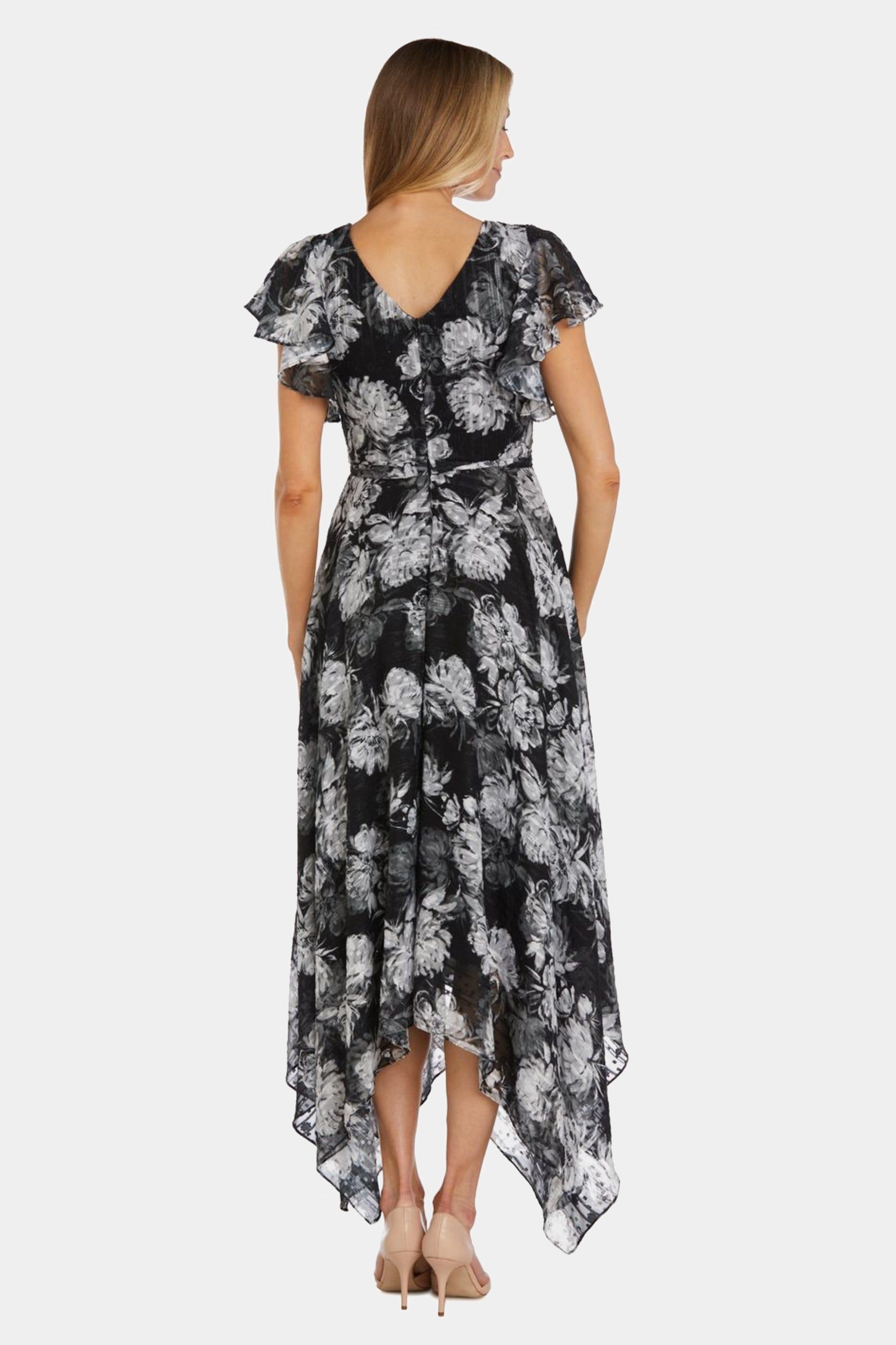 Flutter Sleeve Floral Print High-Low Dress sold by Lord & Taylor product image thumbnail 3