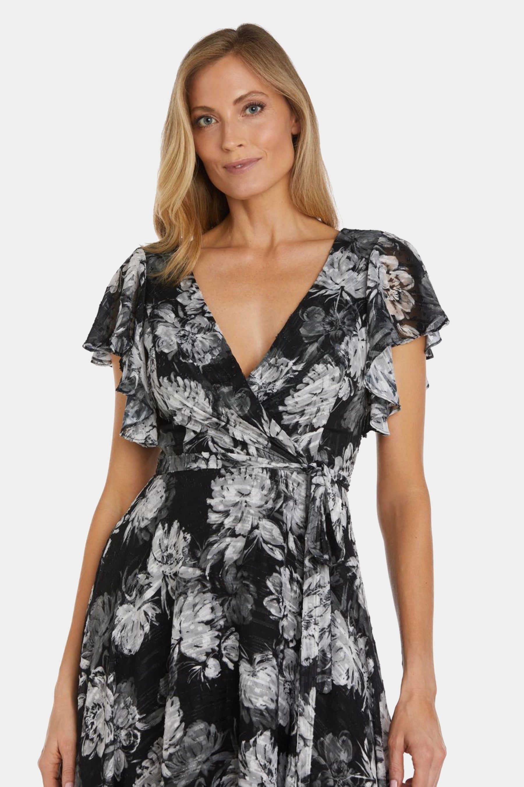 Flutter Sleeve Floral Print High-Low Dress sold by Lord & Taylor product image thumbnail 4
