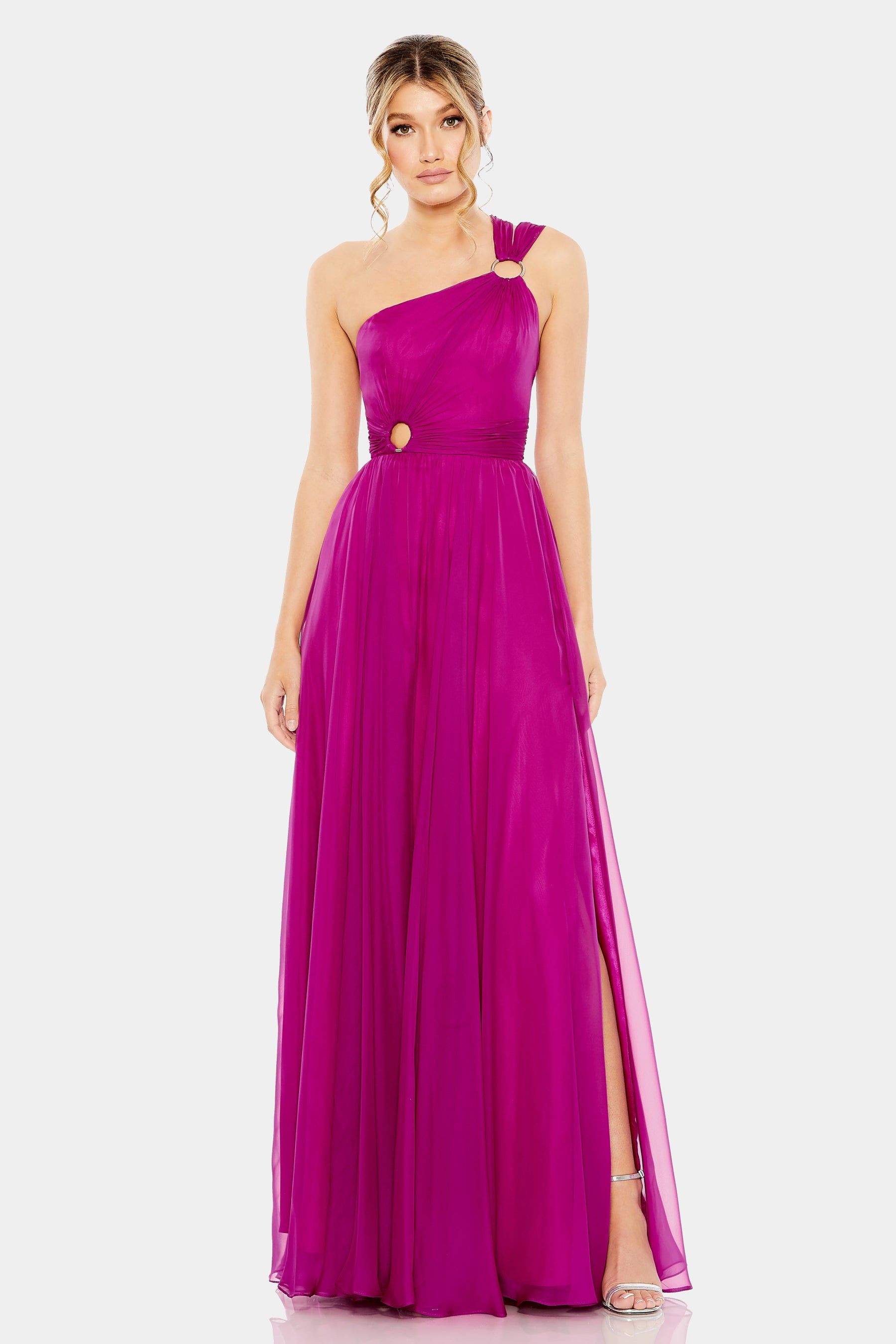 Strappy One Shoulder A Line Gown sold by Lord & Taylor
