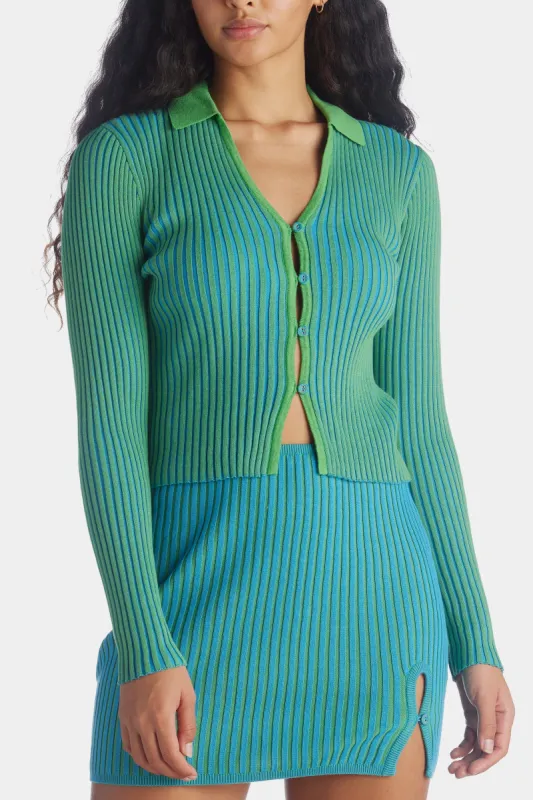 Two Tone Rib Cardigan sold by Lord & Taylor