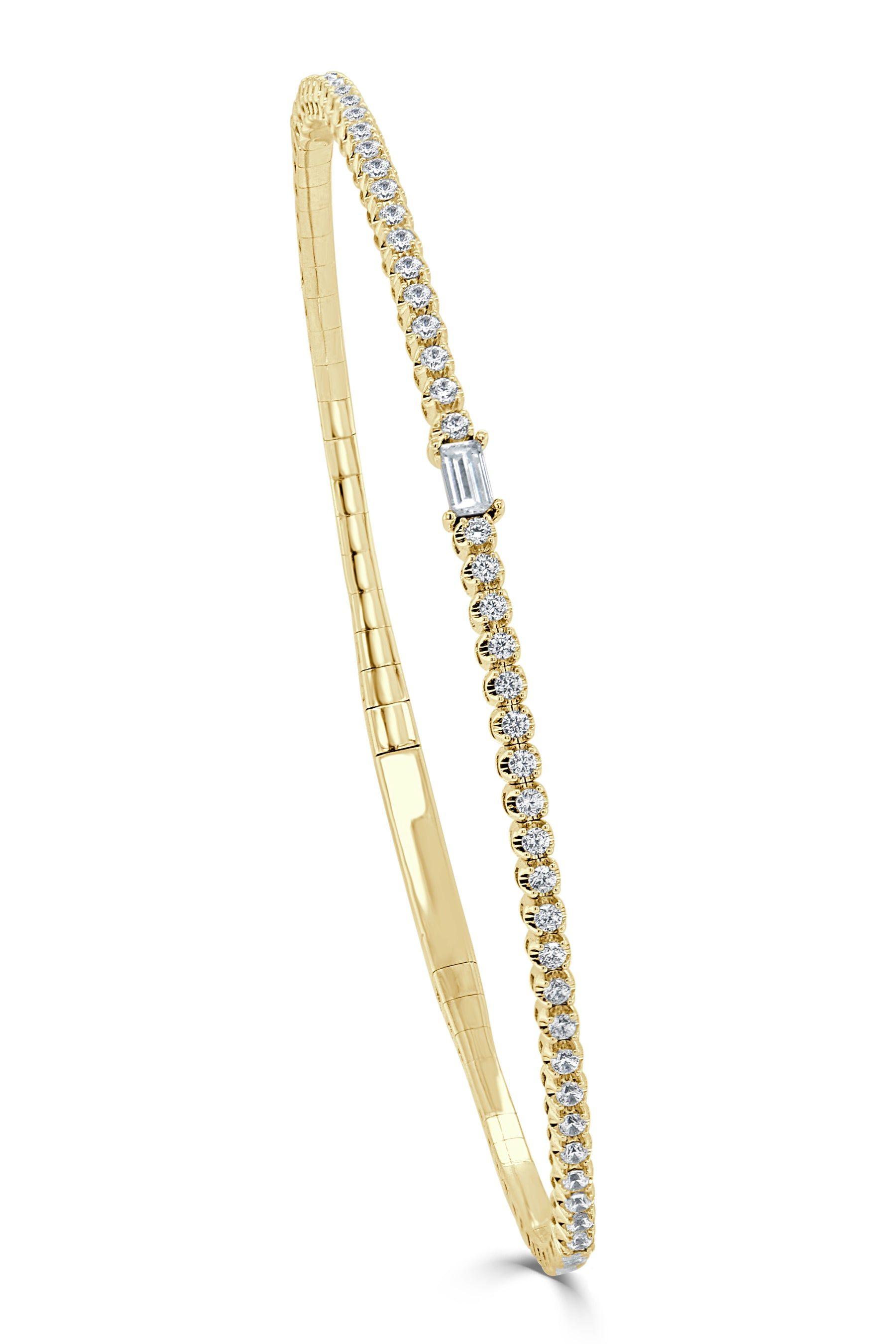 14K Gold Baguette Diamond Flexible Bangle sold by Lord & Taylor product image thumbnail 2