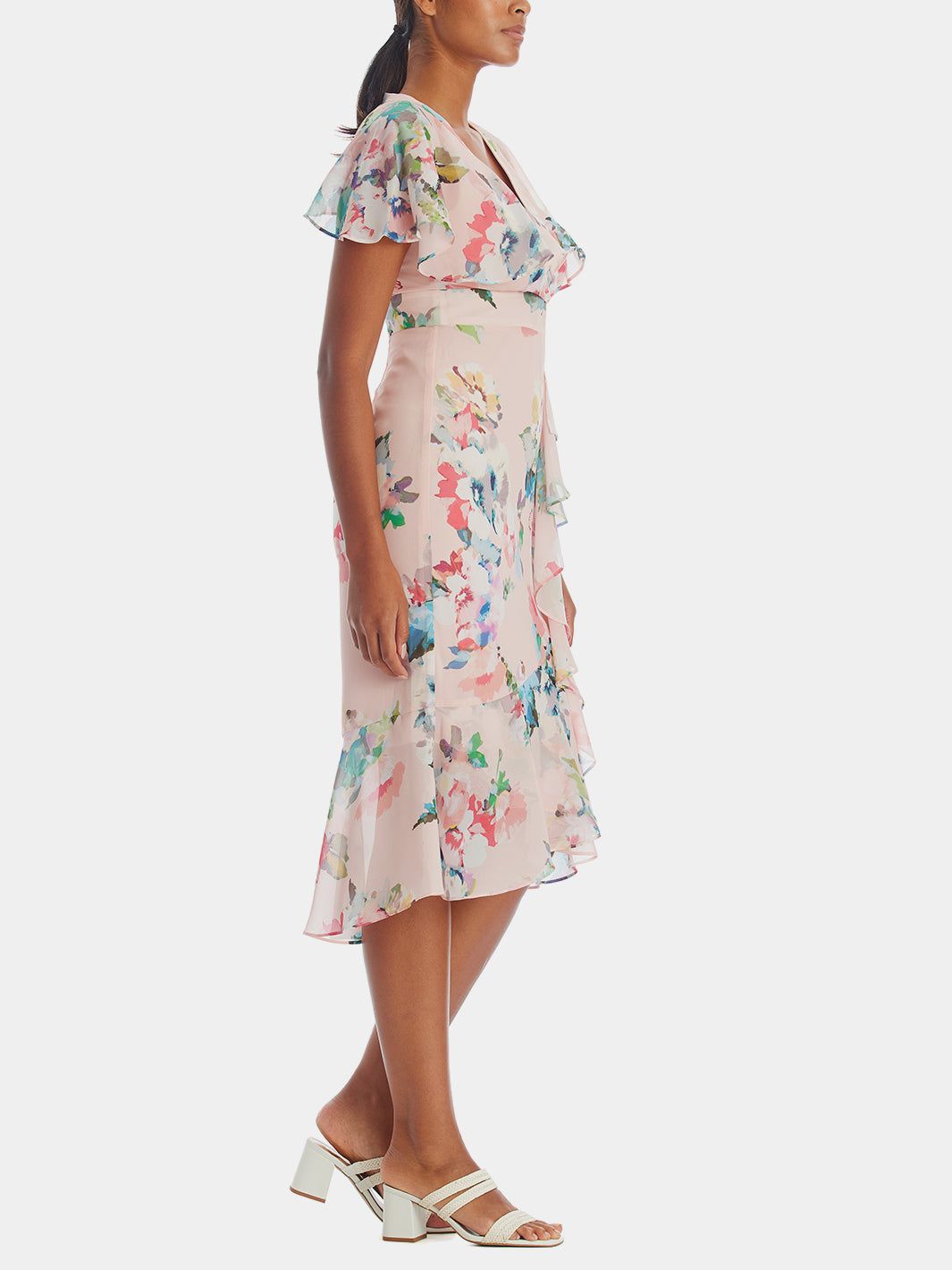 Floral Faux Wrap Ruffle Dress sold by Lord & Taylor product image thumbnail 4