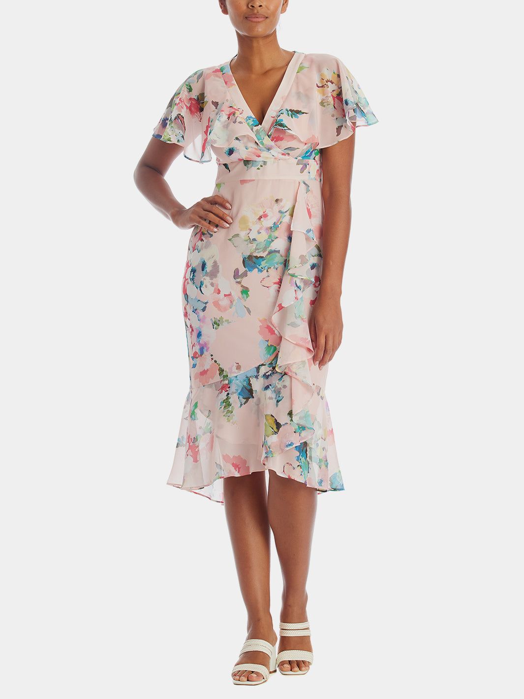 Floral Faux Wrap Ruffle Dress sold by Lord & Taylor product image thumbnail 3