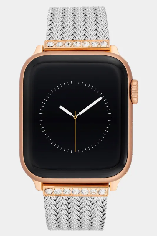 Stainless Steel Mesh Bracelet with Crystal Accents compatible  Apple Watch sold by Lord & Taylor