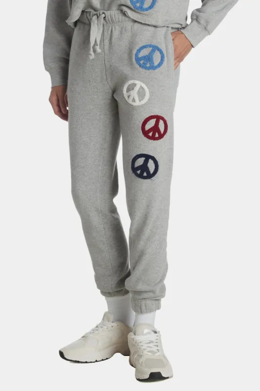 Peace Sign Patch Jogger sold by Lord & Taylor
