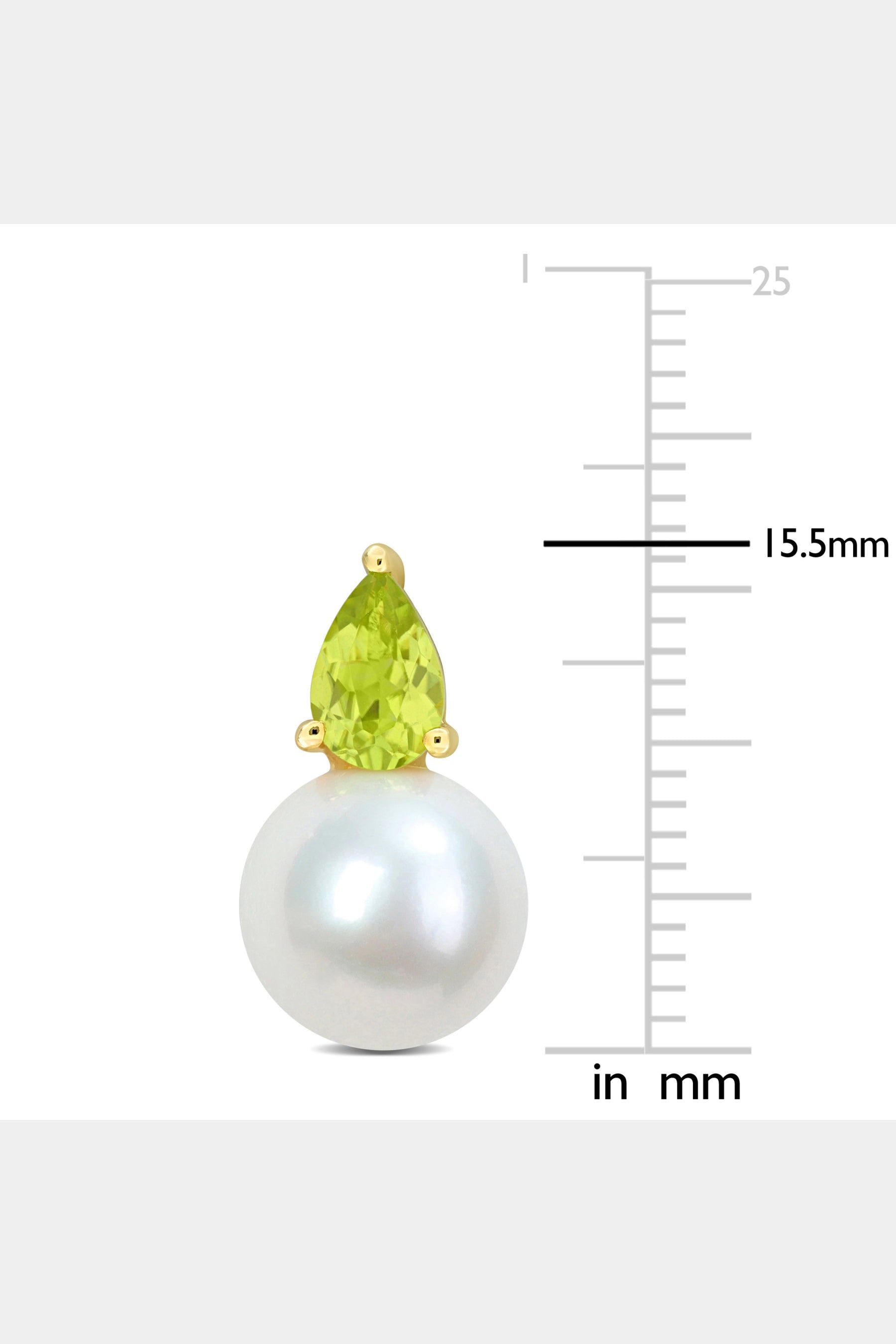Freshwater Cultured Pearl And Peridot Drop Earrings sold by Lord & Taylor product image thumbnail 3