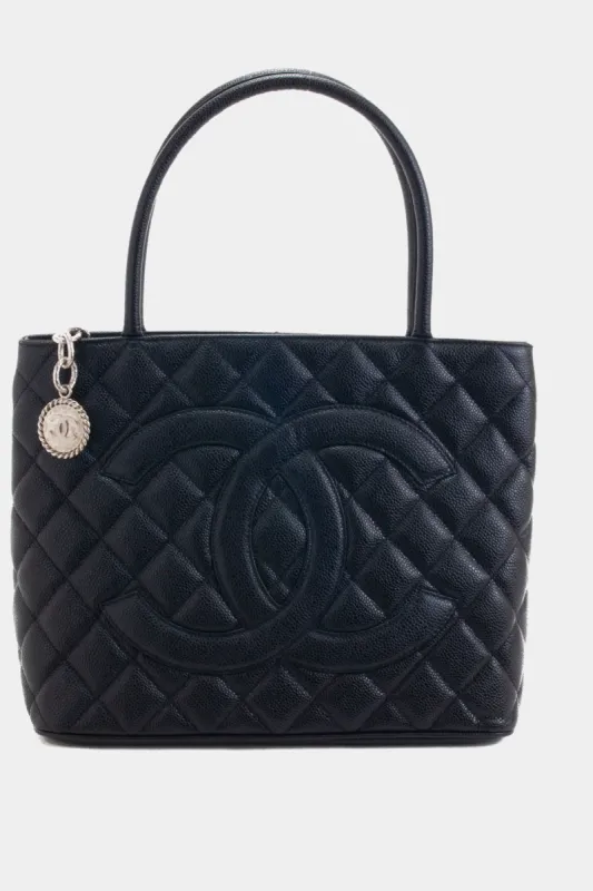 Medallion Caviar Leather Tote Bag sold by Lord & Taylor