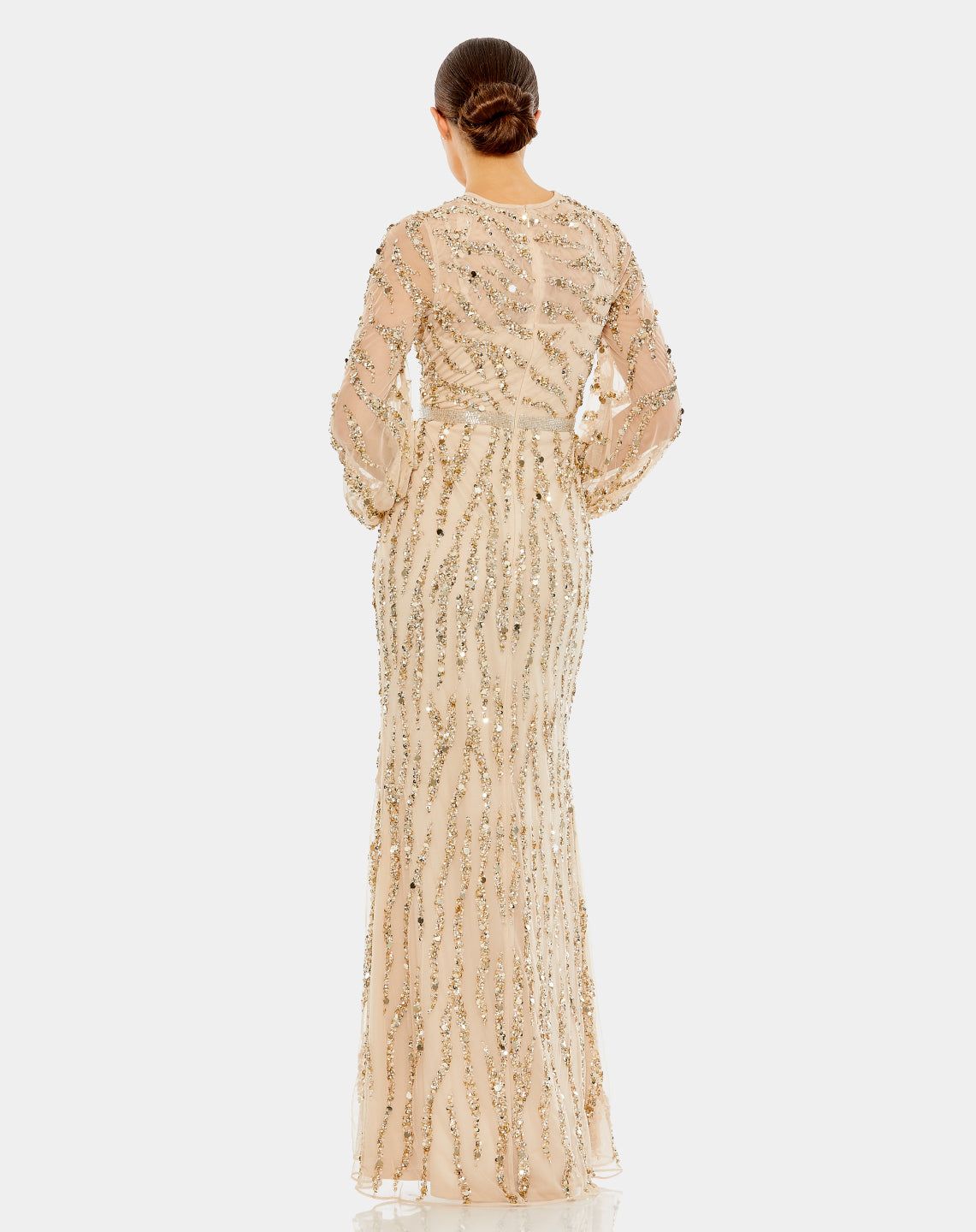 Embellished High Neck Puff Sleeve Trumpet Gown sold by Lord & Taylor product image thumbnail 2