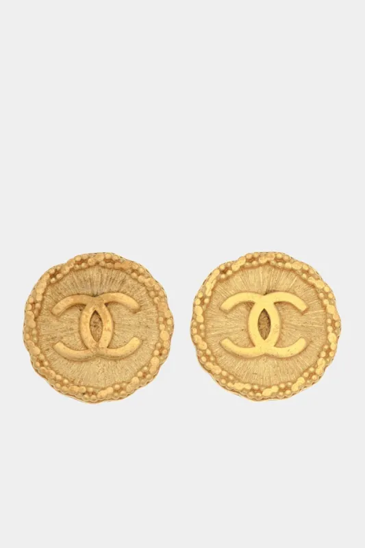 CC Logo Round Clip-on Earrings sold by Lord & Taylor
