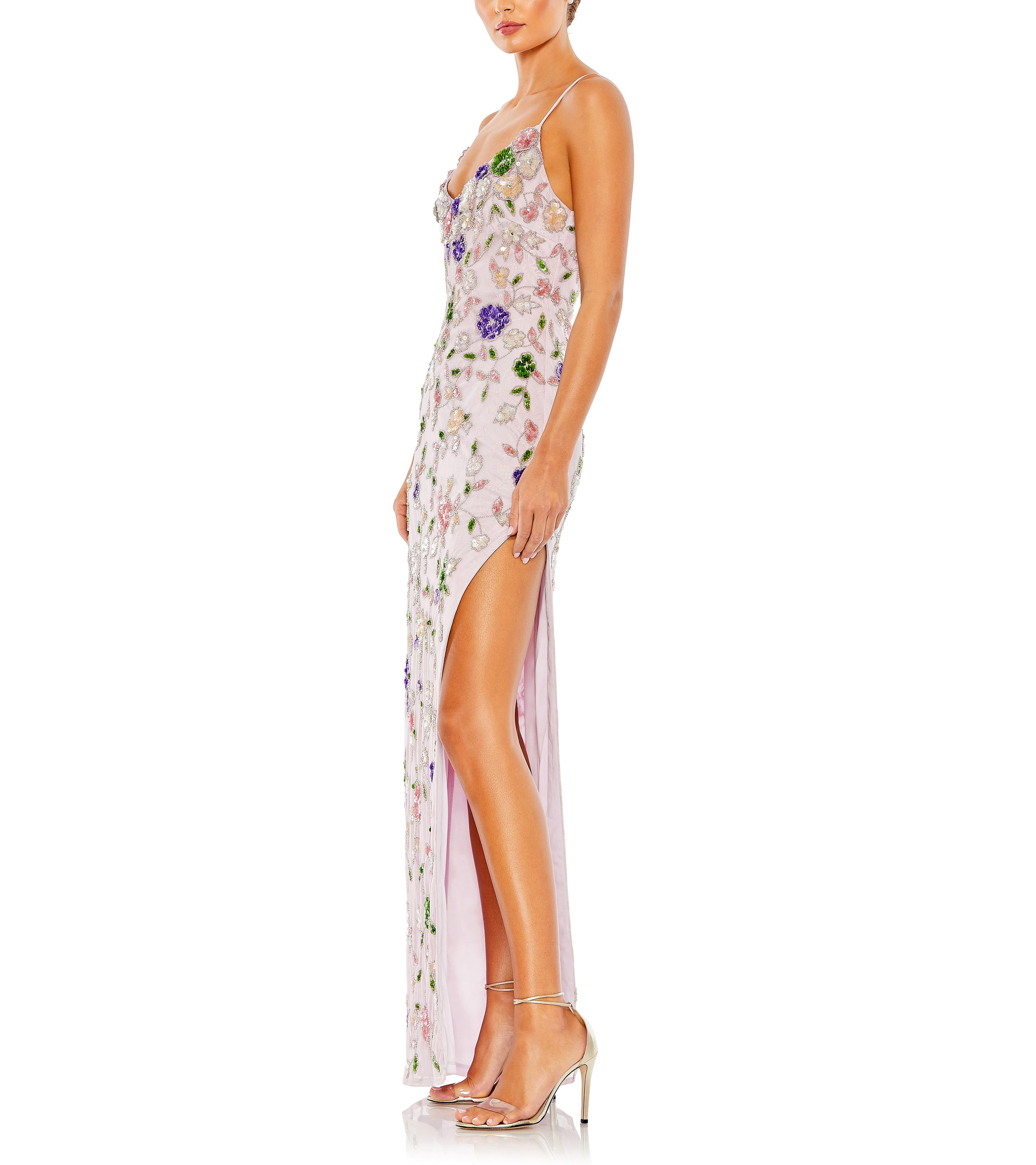 Embellished Lace Sleeveless V Neck Gown sold by Lord & Taylor product image thumbnail 5