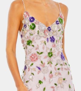 Embellished Lace Sleeveless V Neck Gown sold by Lord & Taylor