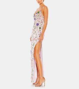 Embellished Lace Sleeveless V Neck Gown sold by Lord & Taylor